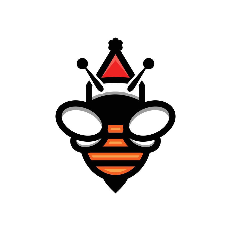 abeille à miel porter des chapeaux de noël sur fond blanc, modèle de conception de logo vectoriel pour t-shirt, autocollant, etc.