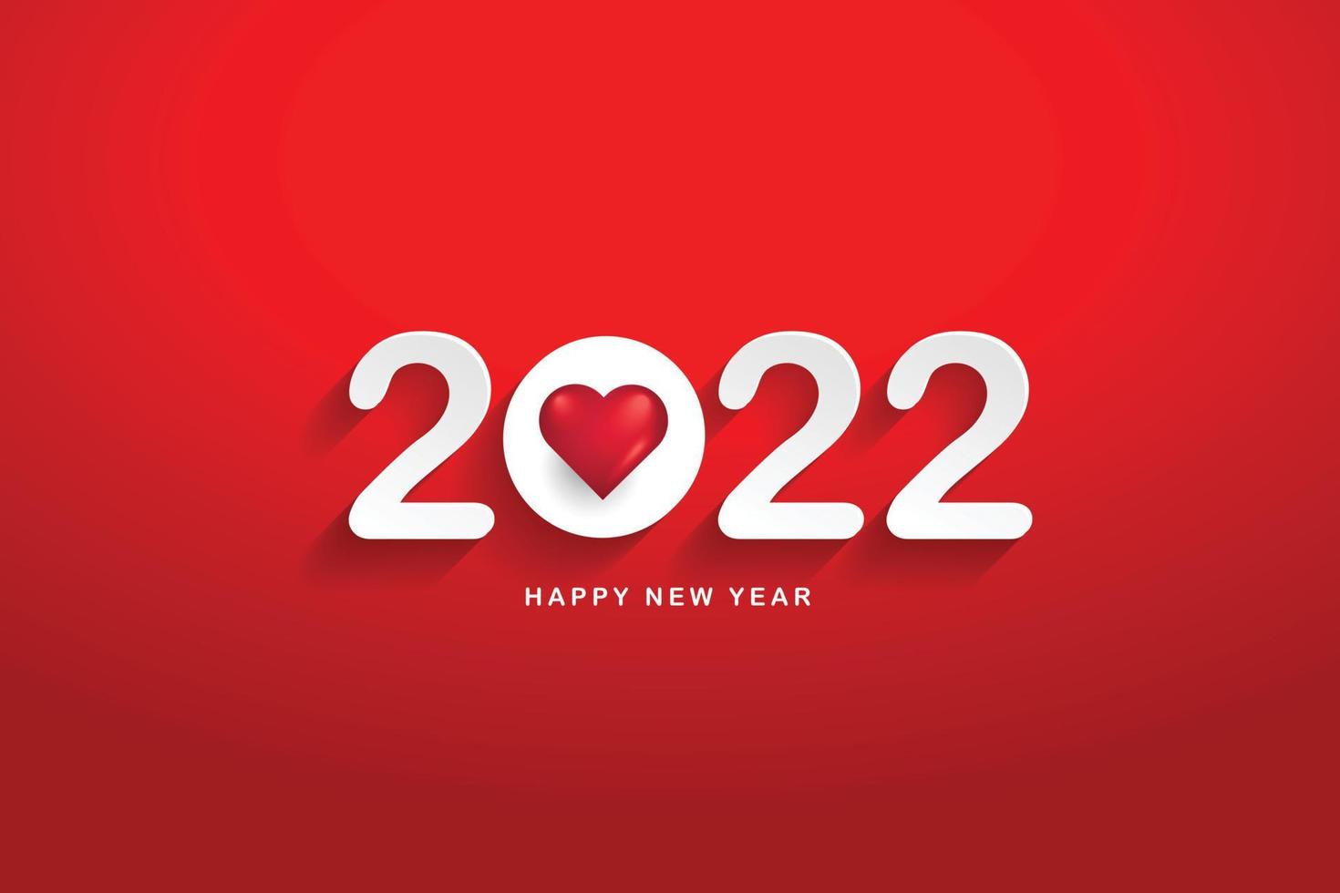 bonne année 2022 carte de voeux sur fond rouge. illustration vectorielle. vecteur