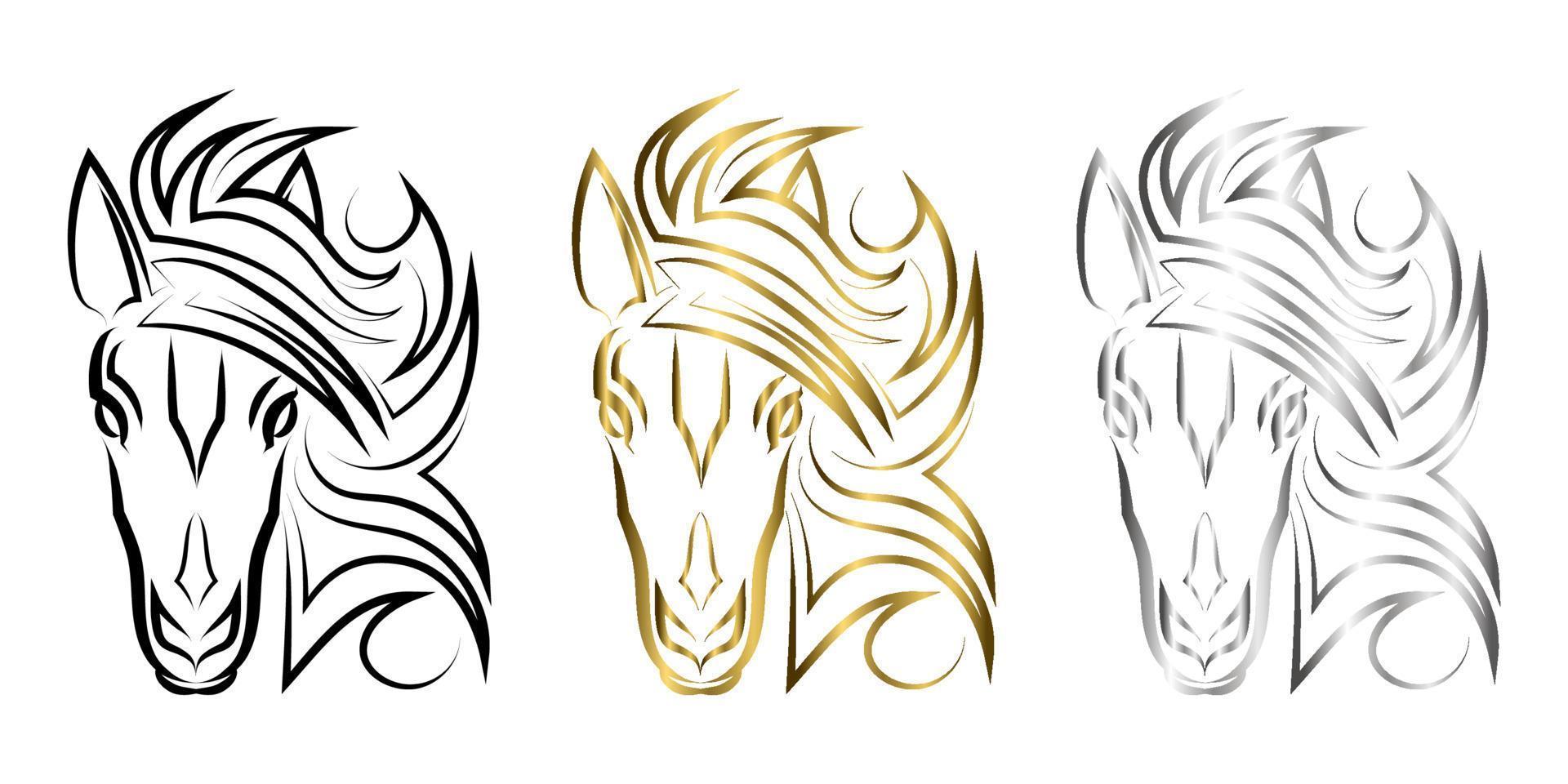 vecteur d'art en ligne de tête de cheval. convient pour une utilisation comme décoration ou logo.