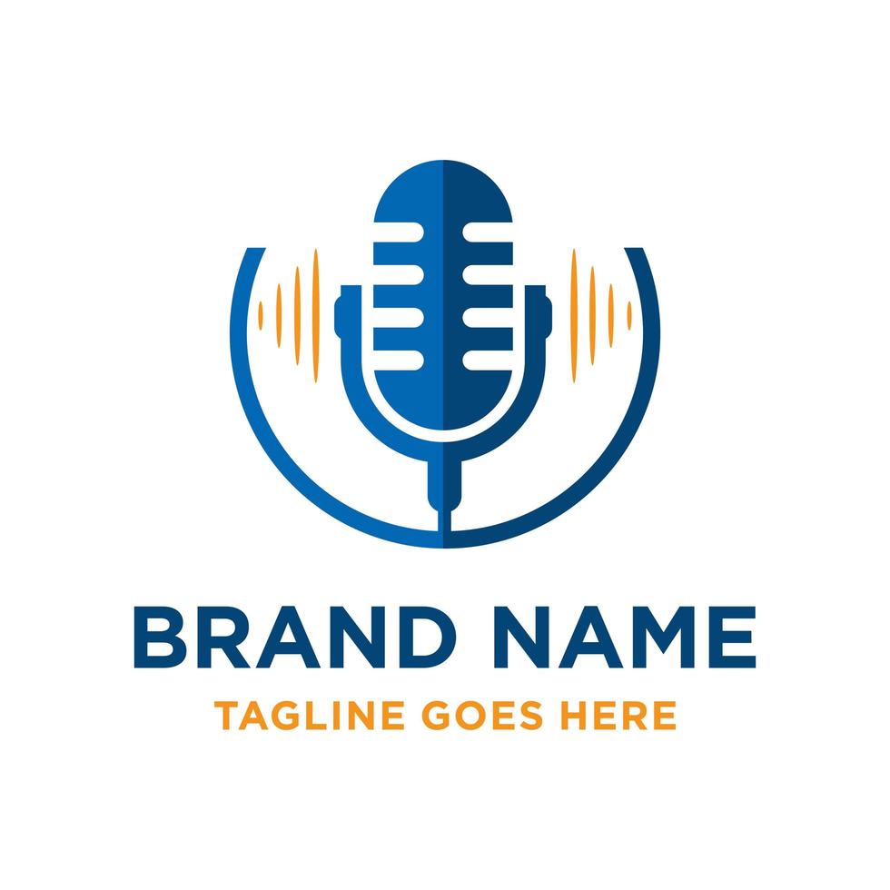 création de logo de microphone radio vecteur