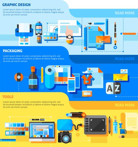 Ensemble de bannières de conception graphique vecteur