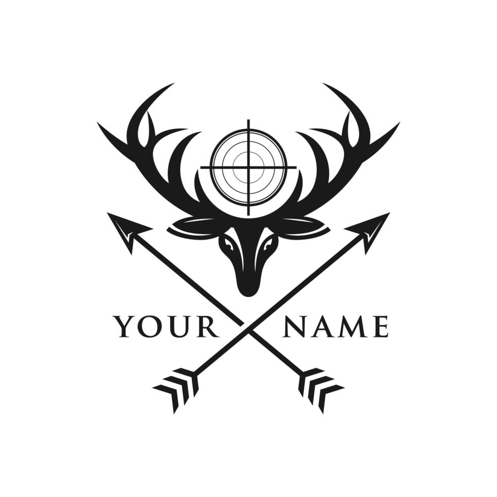 logo de chasseur de cerf vecteur