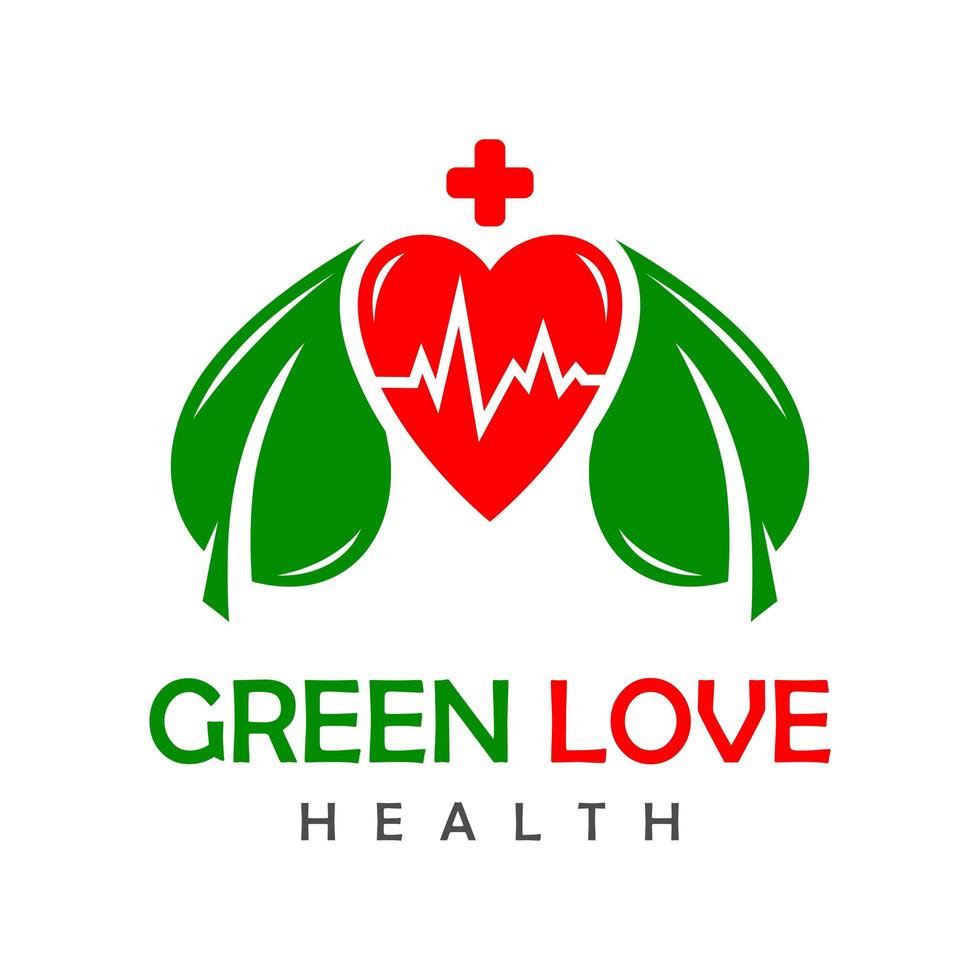 logo de santé amour vert vecteur
