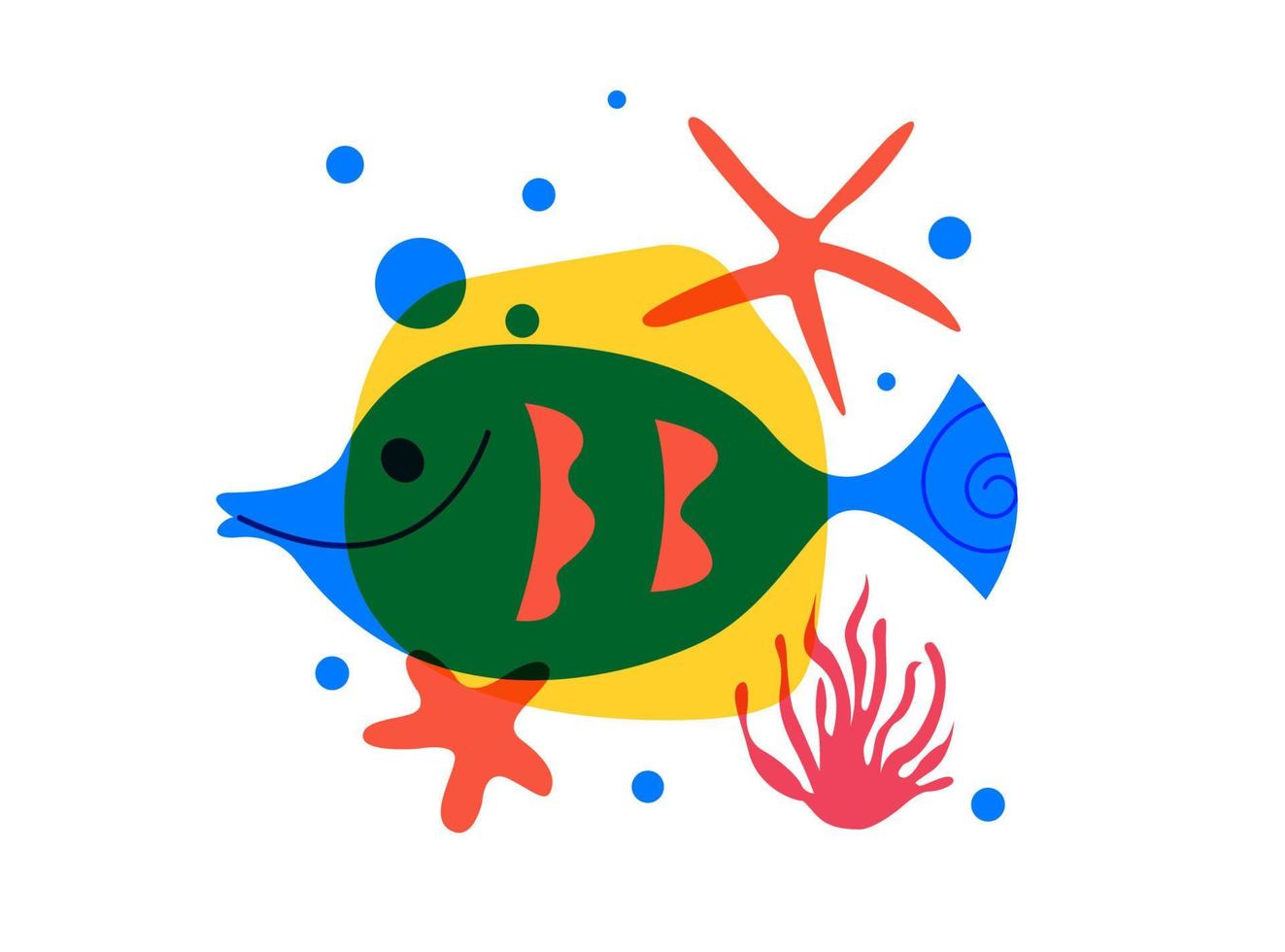 poisson tropical. vie marine, monde sous-marin, poissons d'aquarium. illustration vectorielle sur fond blanc. vecteur