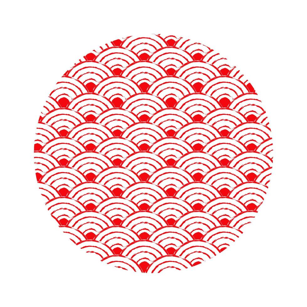 vague motif japonais traditionnel. rouge blanc. illustration vectorielle d'un tour. vecteur