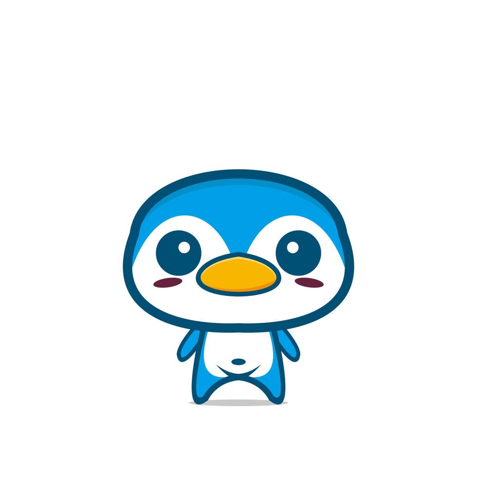 personnage de mascotte de conception de pingouin de dessin animé mignon vecteur