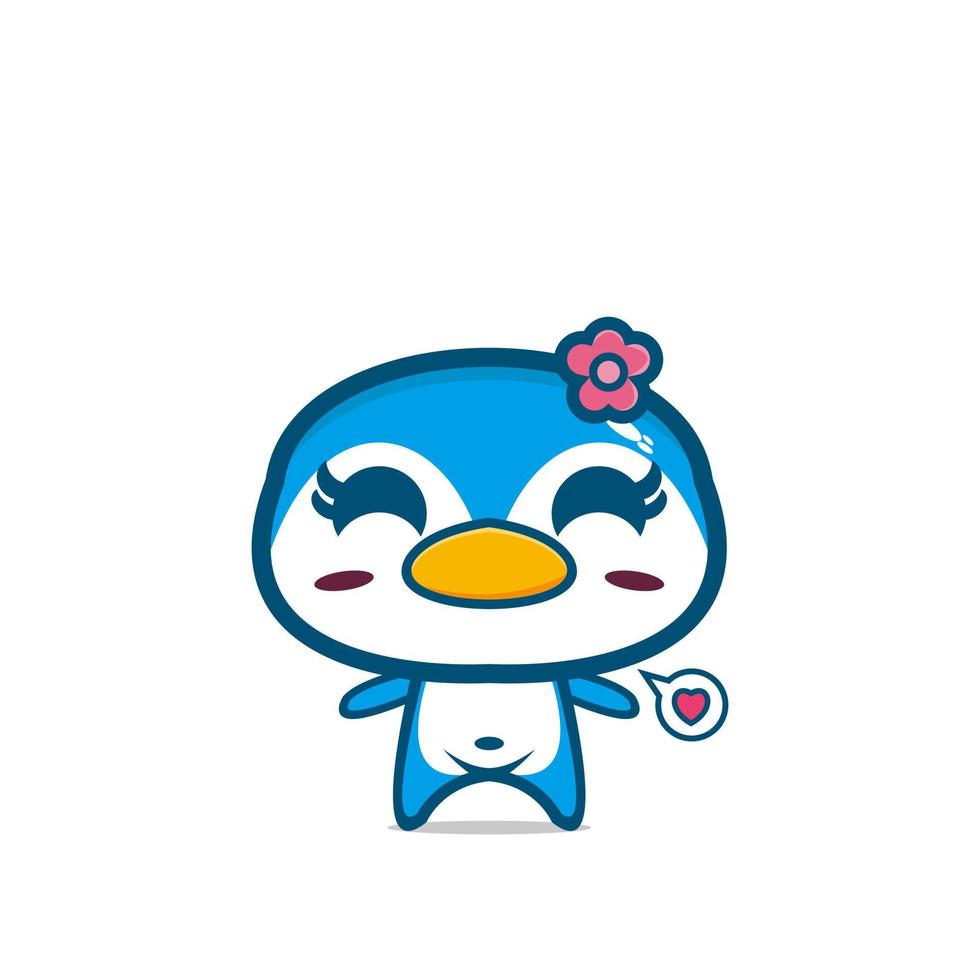 personnage de mascotte de conception de pingouin de dessin animé mignon vecteur