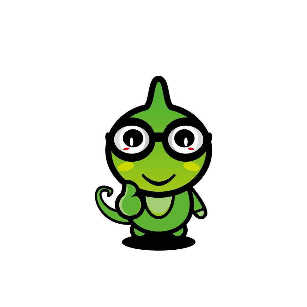 mascotte de vecteur de dessin animé personnage caméléon