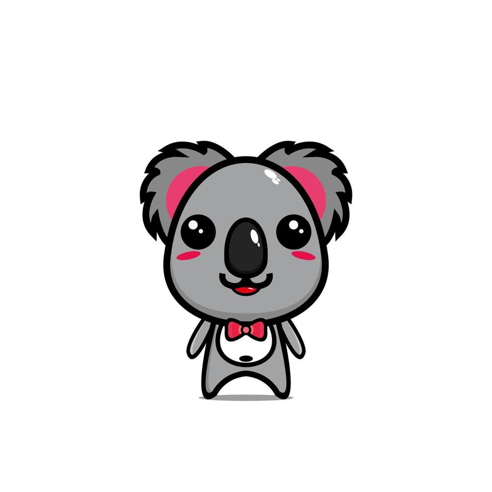 mascotte de conception de personnage de dessin animé mignon koala vecteur