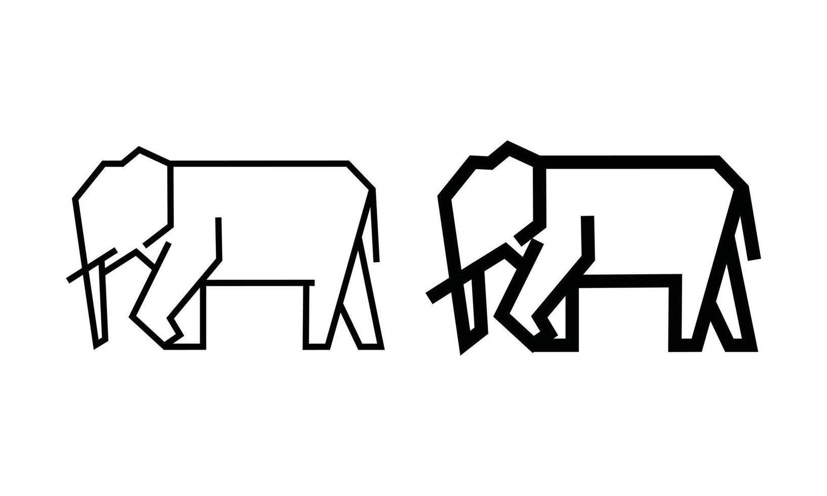 illustration vectorielle d'éléphant ligne art vecteur