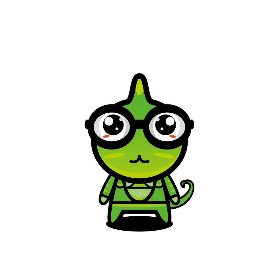 mascotte de vecteur de dessin animé personnage caméléon