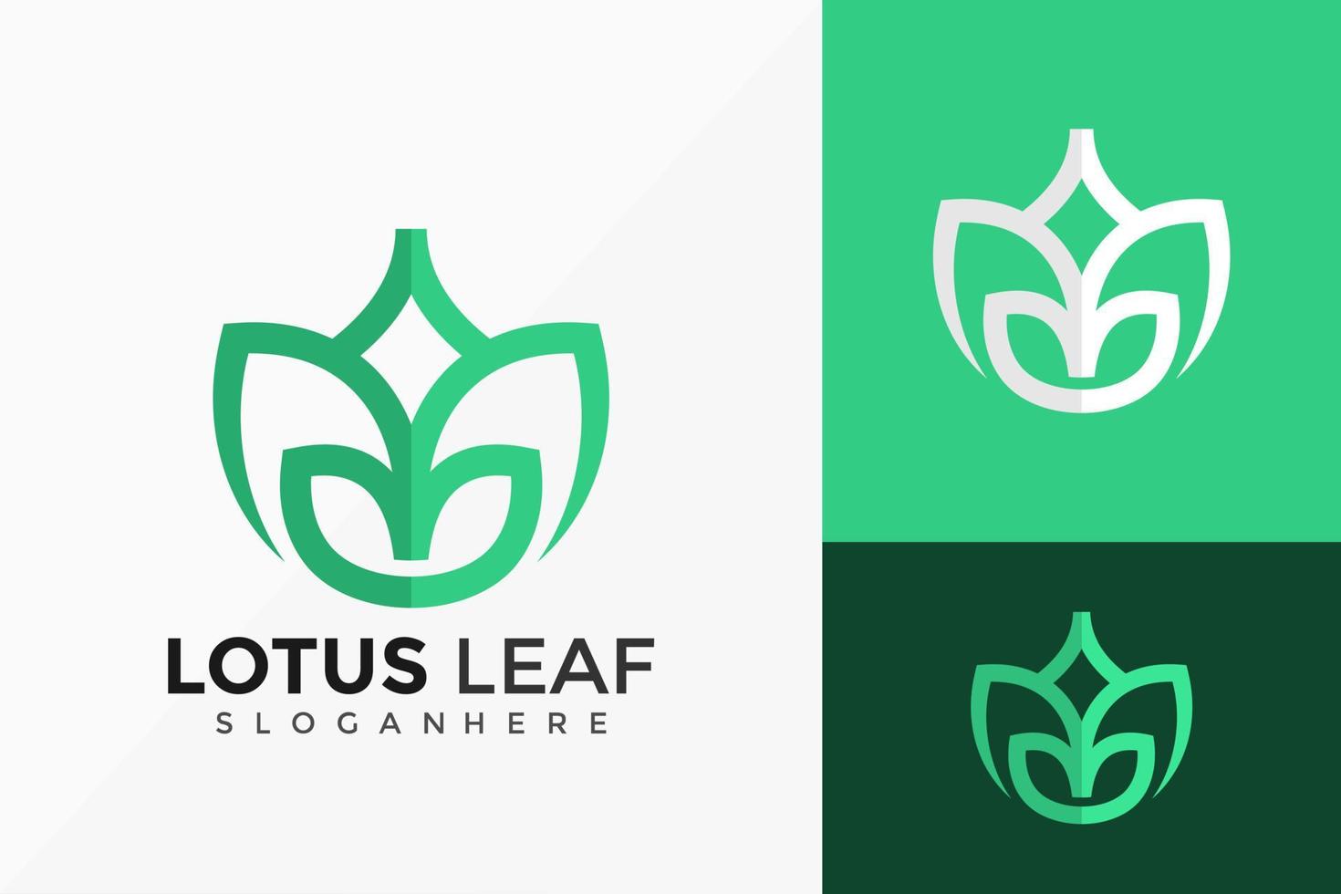 conception de vecteur de logo de feuille de lotus fleur. emblème abstrait, concept de conception, logos, élément de logotype pour le modèle.