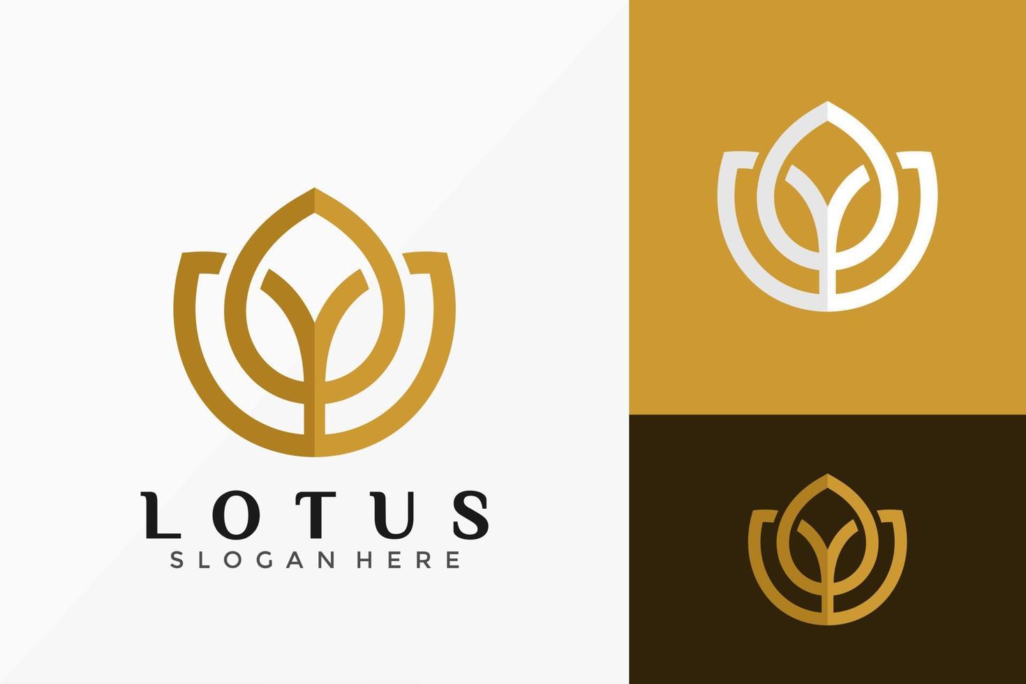 conception de vecteur de logo d'huile de rose de lotus. emblème abstrait, concept de conception, logos, élément de logotype pour le modèle.