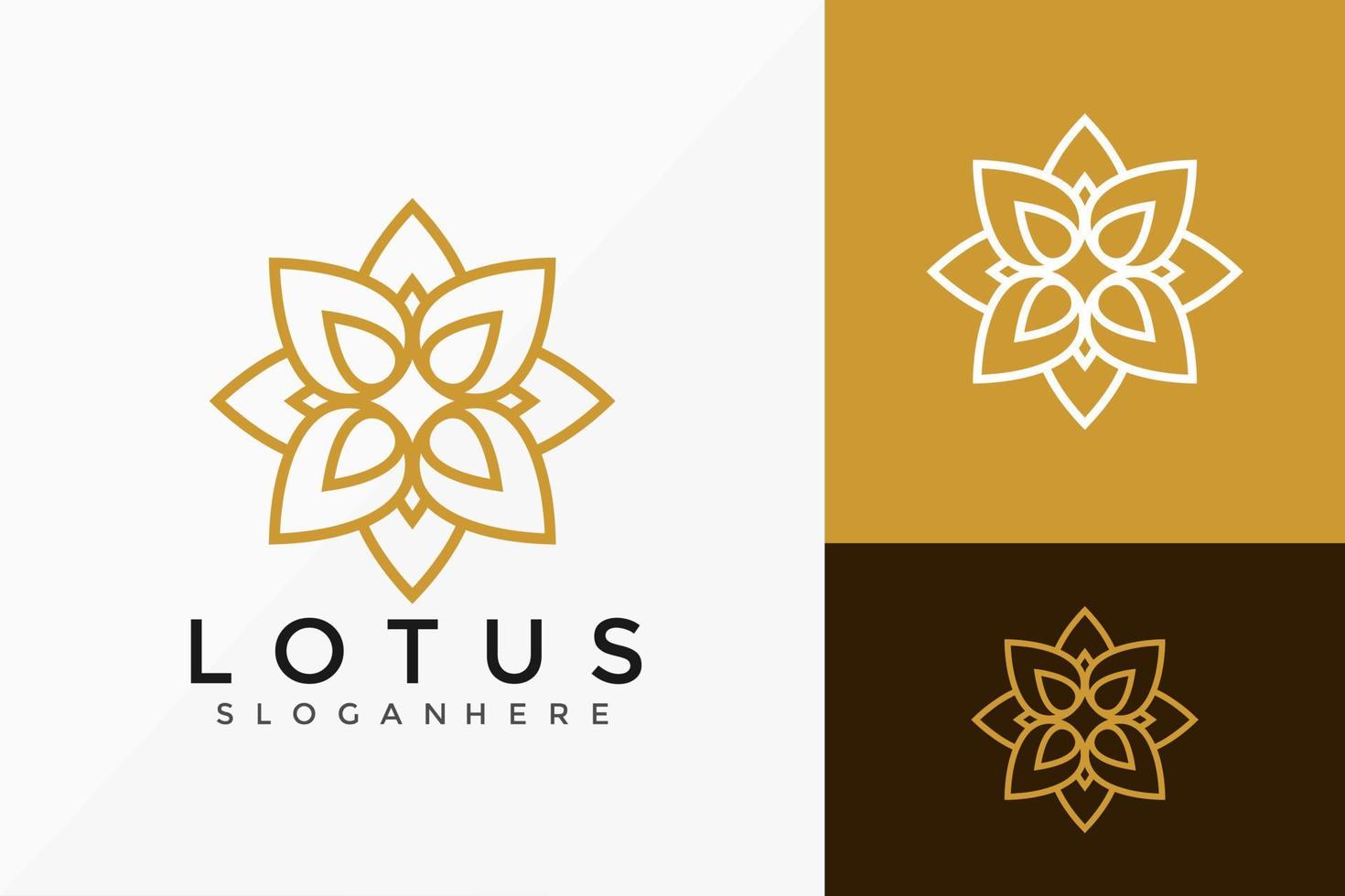 conception élégante de logo de fleur de lotus, conceptions de logos modernes créatifs modèle d'illustration vectorielle vecteur
