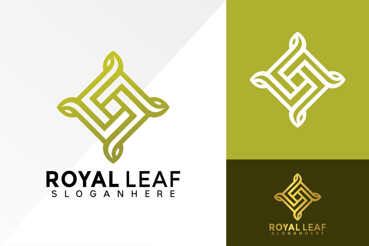 création de logo de feuille royale, vecteur de logos d'entreprise de mode cosmétique, logo moderne, conception de logo modèle d'illustration vectorielle