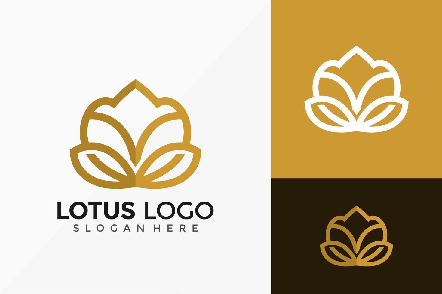 création de logo de fleur de lotus élégant. conception de logos d'idée créative modèle d'illustration vectorielle vecteur