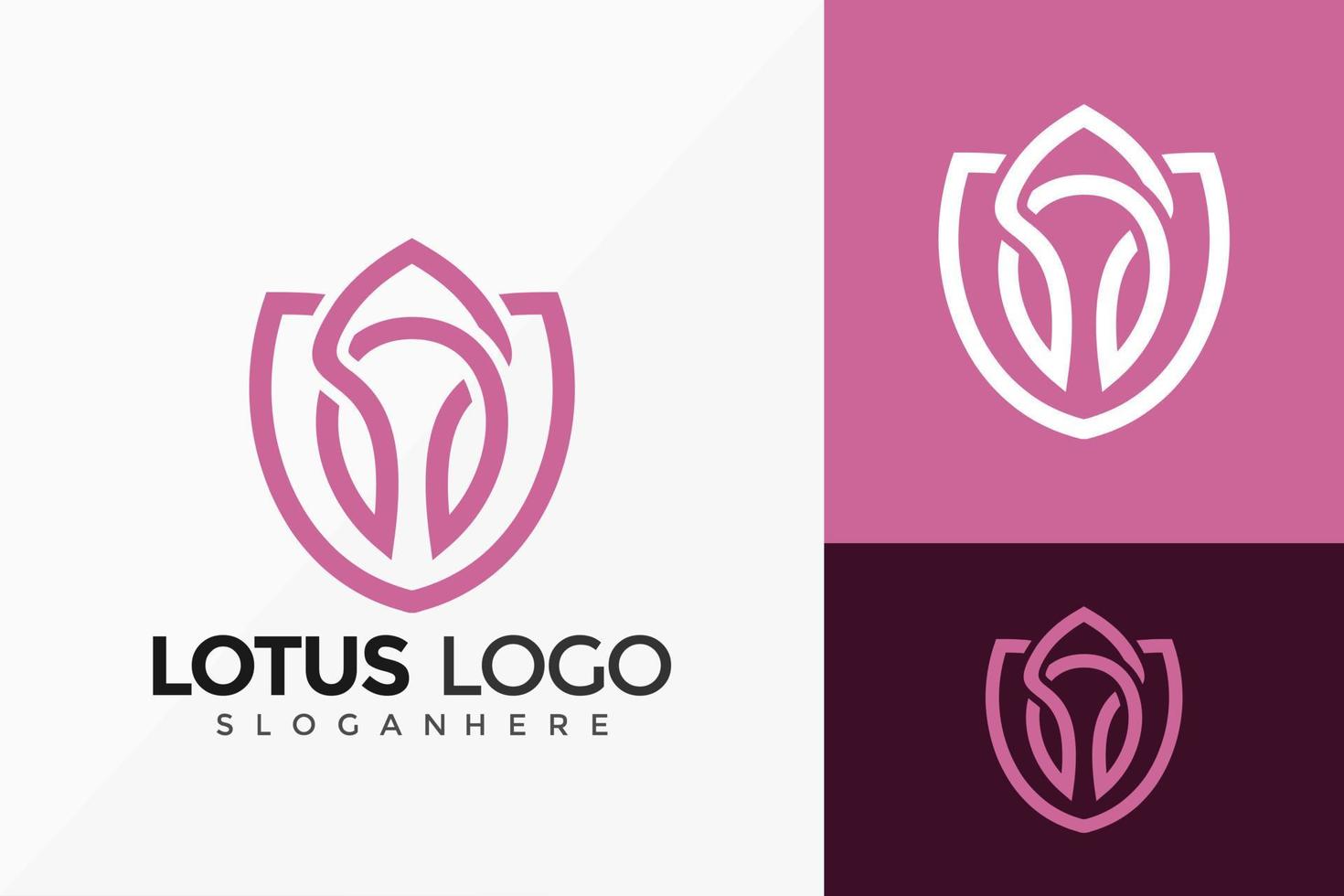 conception de vecteur de logo créatif fleur de lotus. emblème abstrait, concept de conception, logos, élément de logotype pour le modèle.