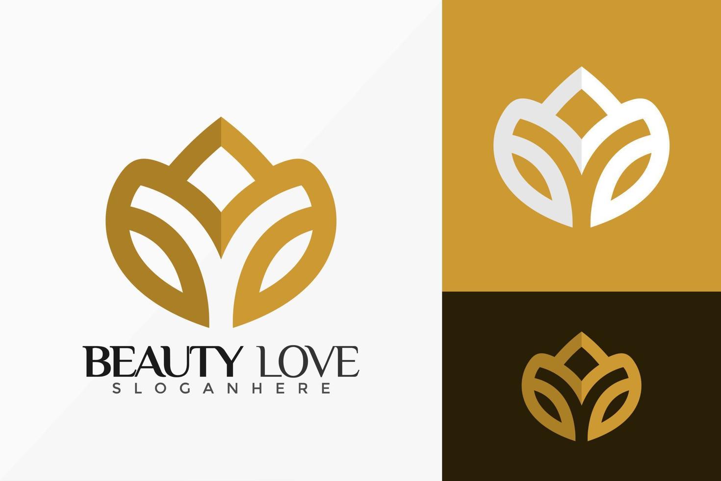fleur ligne art beauté amour logo vector design. emblème abstrait, concept de conception, logos, élément de logotype pour le modèle.