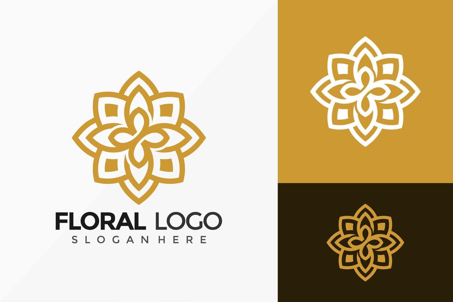 création de logo de luxe floral élégant. conception de logos idée moderne modèle d'illustration vectorielle vecteur