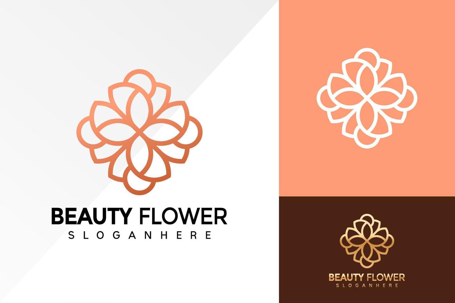 conception de logo de fleur de beauté, logos d'entreprise d'identité de marque, logo moderne, modèle d'illustration vectorielle de conceptions de logo vecteur