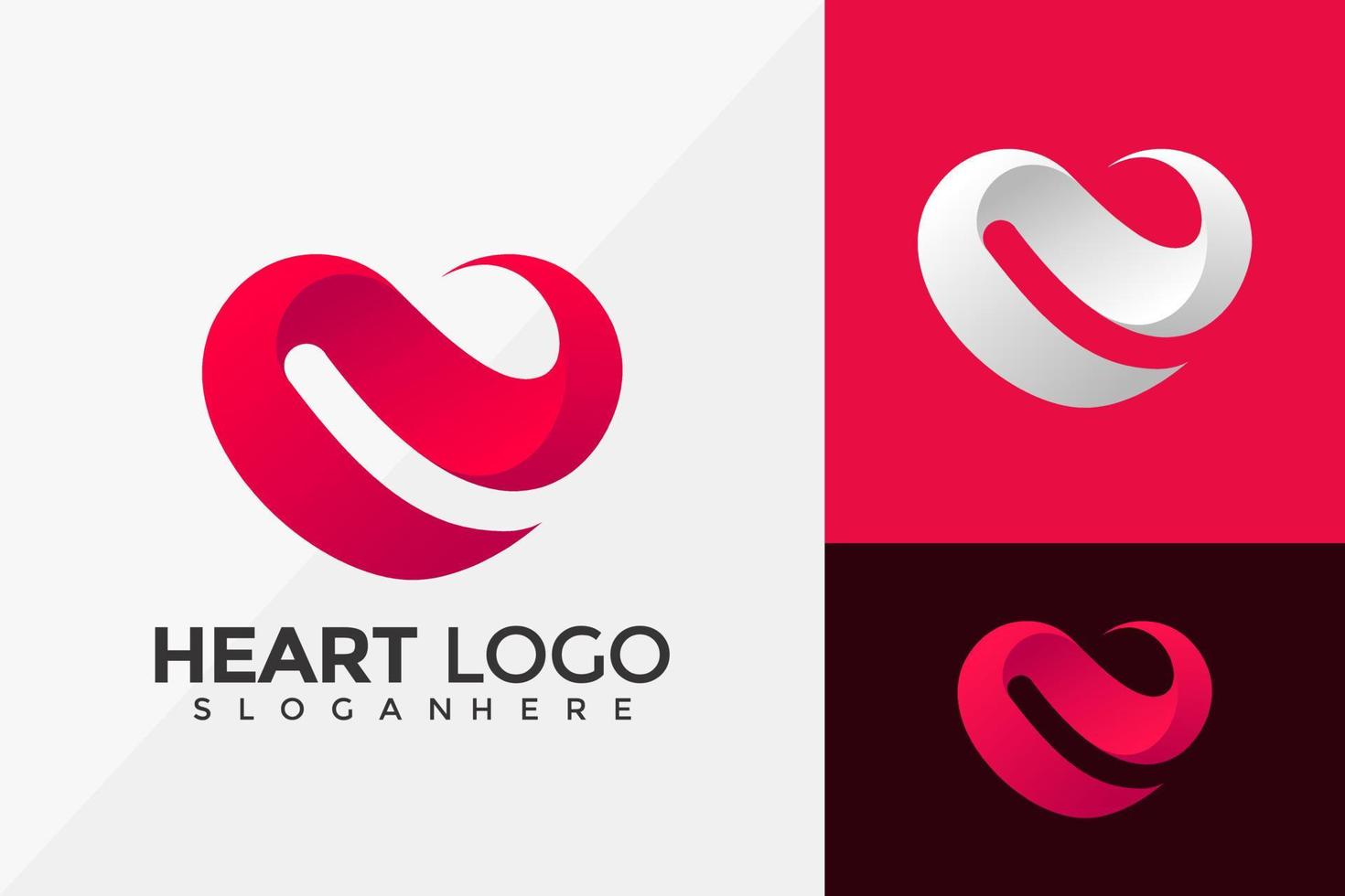 lettre n coeur amour logo design, logos d'identité de marque conçoit le modèle d'illustration vectorielle vecteur
