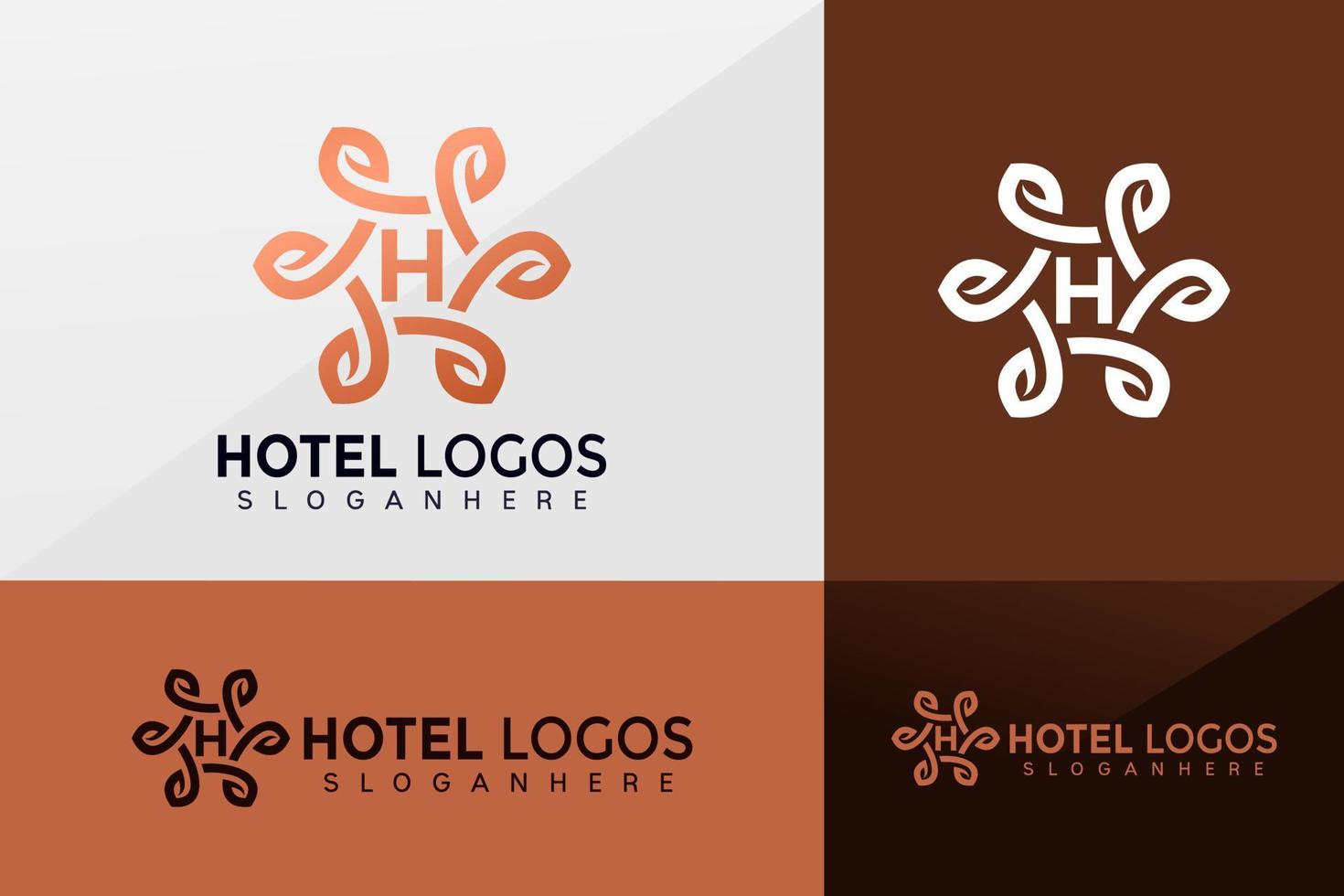 lettre initiale h vecteur de logo de luxe, conception de logo d'hôtel élégant minimaliset, logo moderne, conceptions de logo modèle d'illustration vectorielle