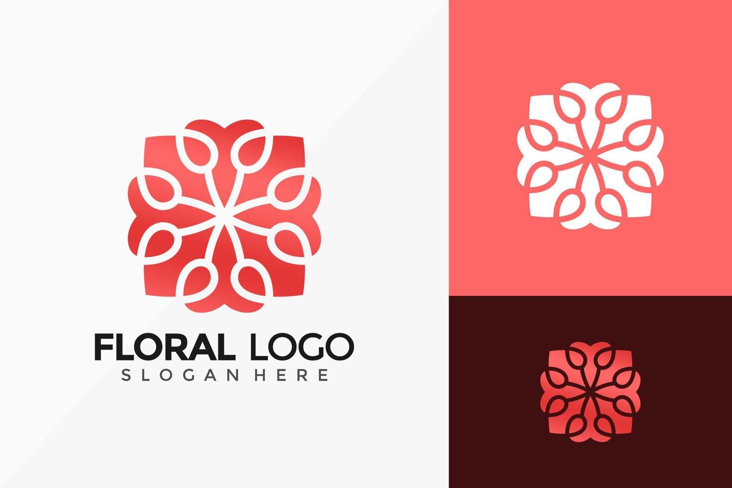 création de logo d'ornement de fleur élégant. conception de logos d'idée créative modèle d'illustration vectorielle vecteur