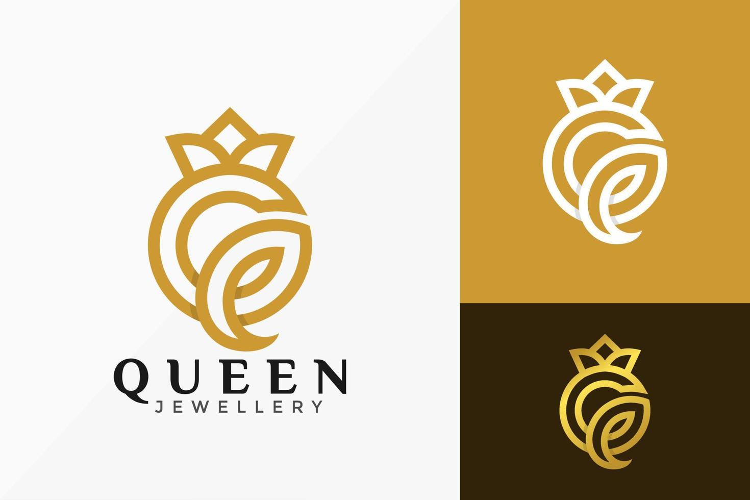 lettre q reine couronne logo de luxe vector design. emblème abstrait, concept de conception, logos, élément de logotype pour le modèle.