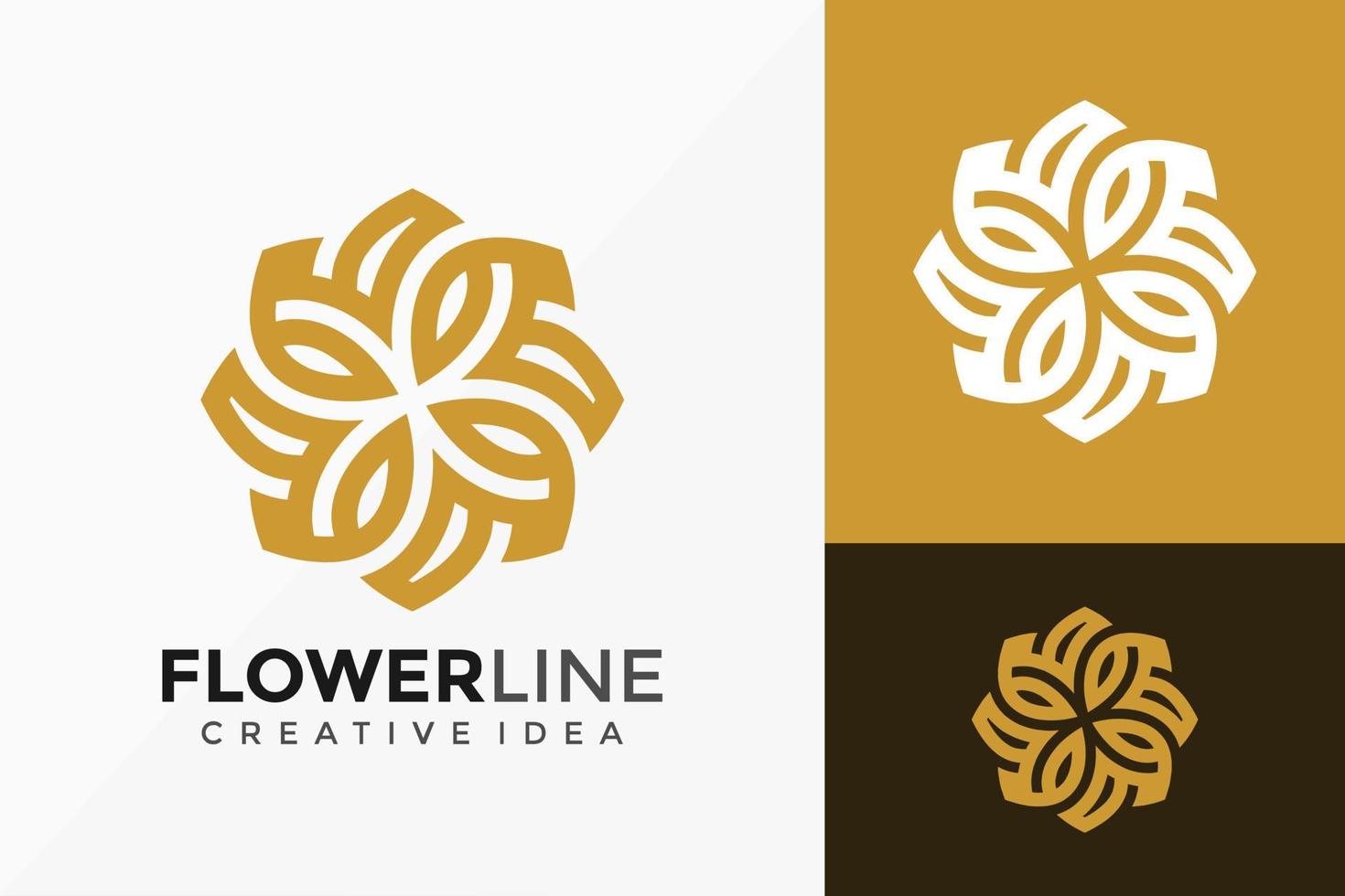 conception de vecteur de logo de fleur de beauté d'art de ligne de luxe. emblème abstrait, concept de conception, logos, élément de logotype pour le modèle.