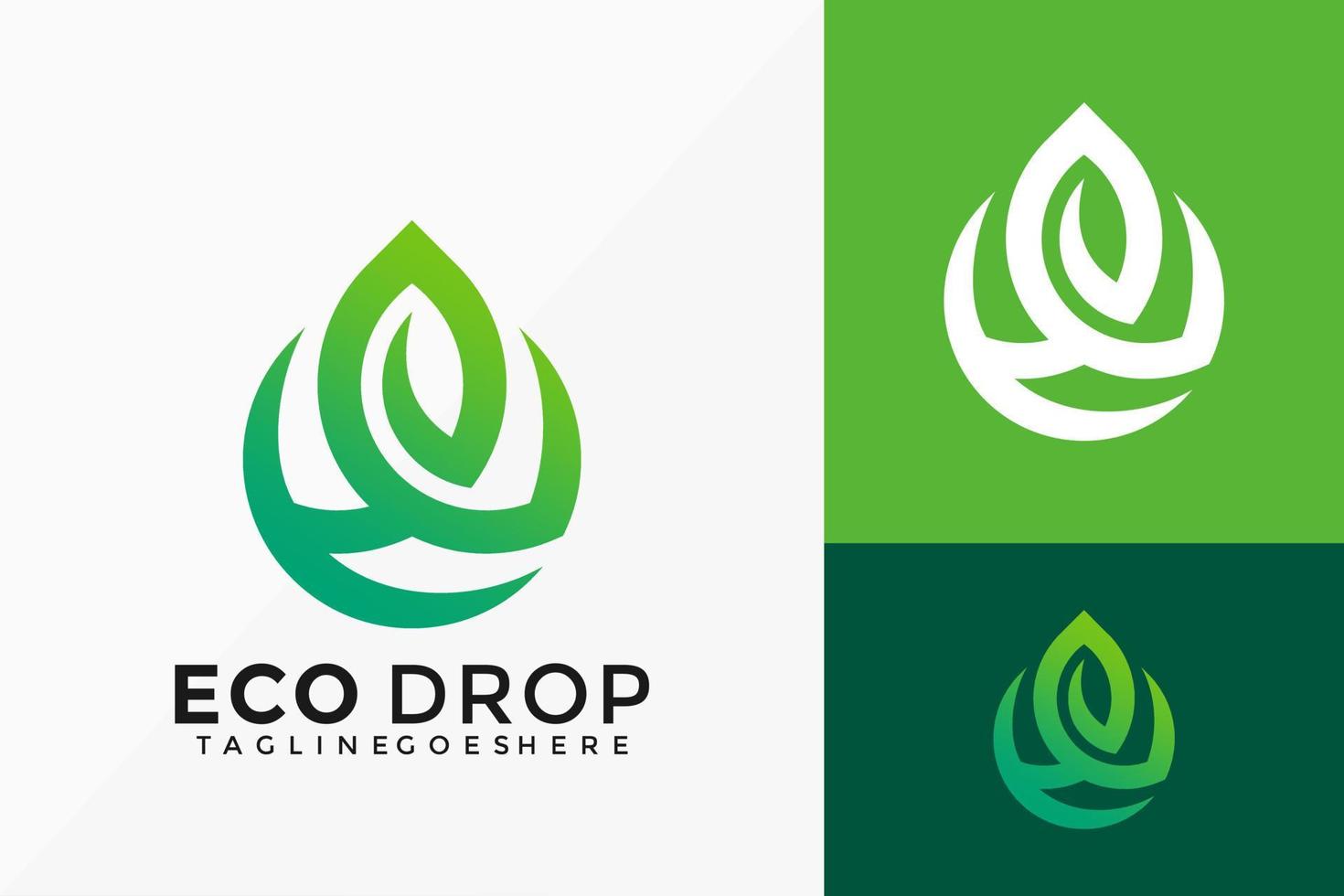 conception de vecteur de logo nature eco drop. emblème abstrait, concept de conception, logos, élément de logotype pour le modèle.