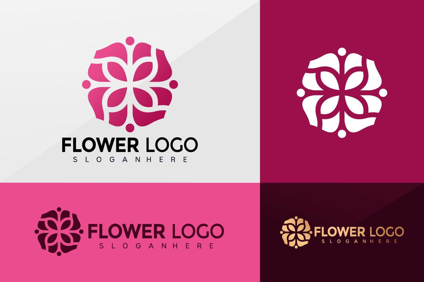 vecteur de logo de fleur, conception de logos de mode de fleur, logo moderne, conceptions de logo modèle d'illustration vectorielle