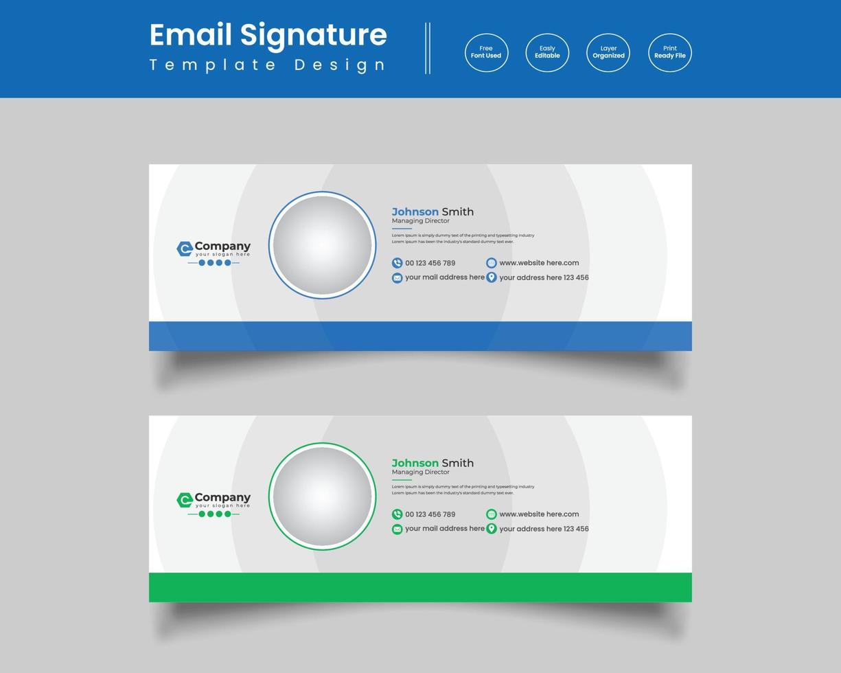 conception de modèle de signature de courrier électronique d'entreprise moderne, vecteur