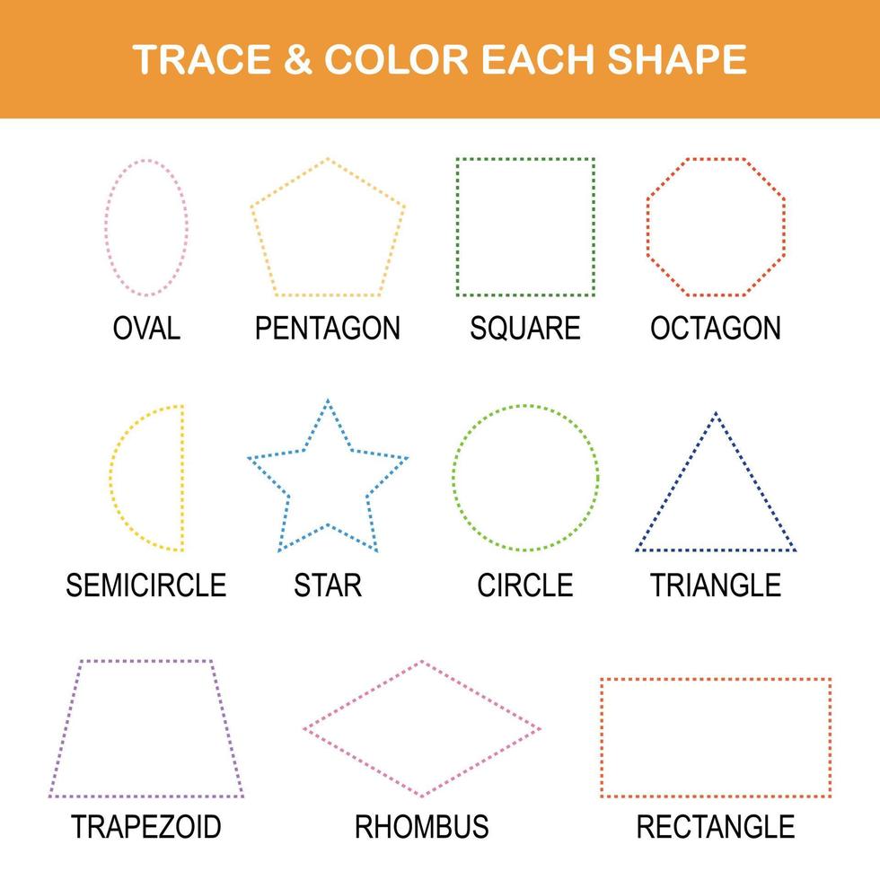 feuille de travail de trace et de couleur vecteur