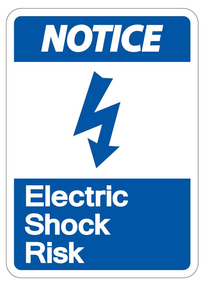 Avis de risque de choc électrique signe symbole sur fond blanc vecteur