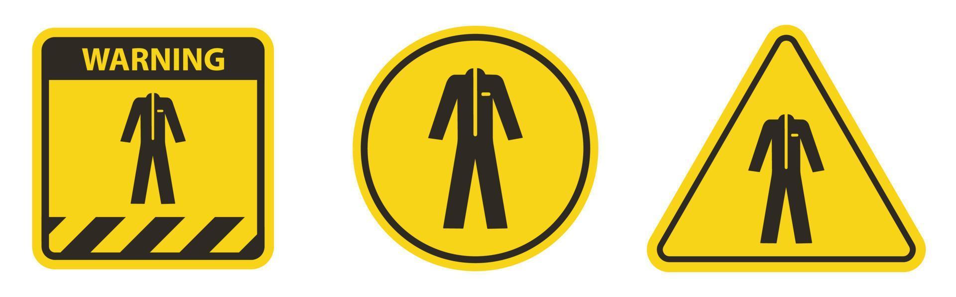 symbole porter des vêtements de protection isoler sur fond blanc, illustration vectorielle eps.10 vecteur