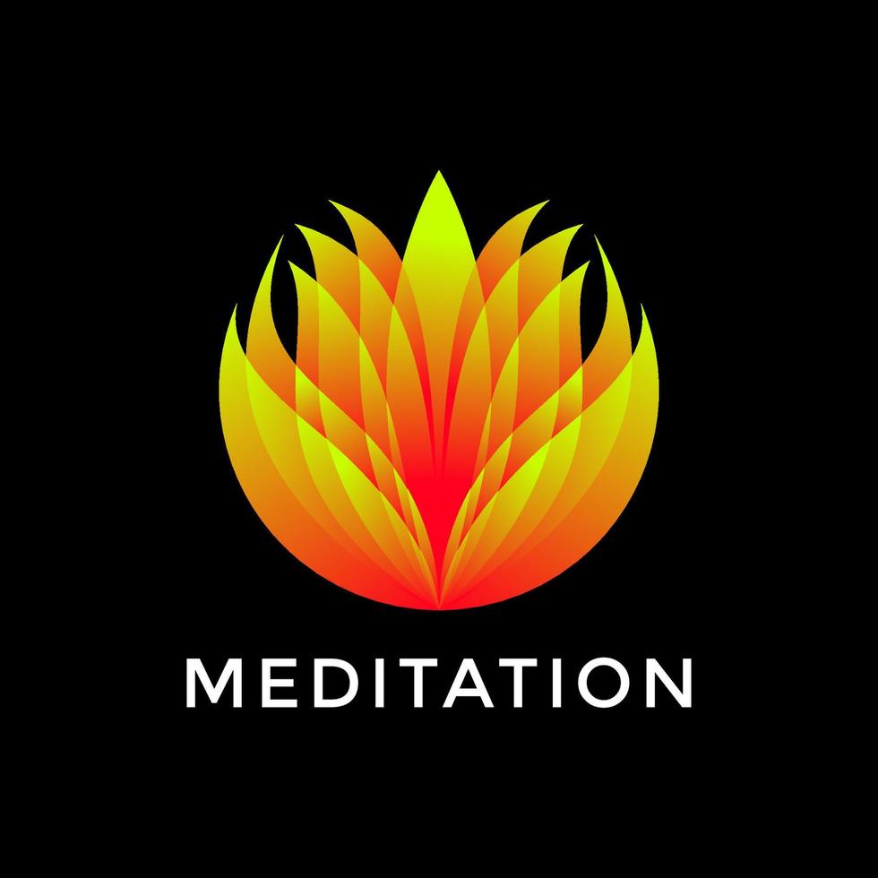 modèle et symbole de logo de méditation vecteur