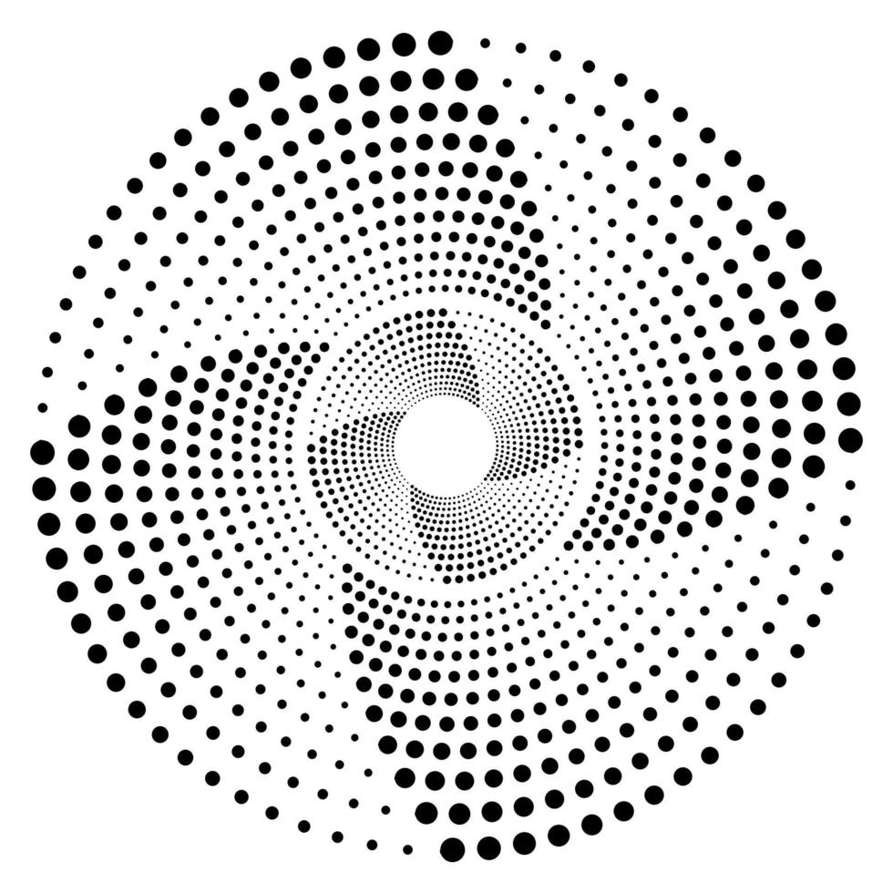 toile de fond de points en spirale de conception. abstrait monochrome. illustration d'art vectoriel. art op. vecteur