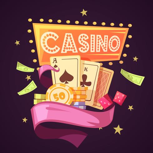 Illustration de dessin animé rétro de casino vecteur