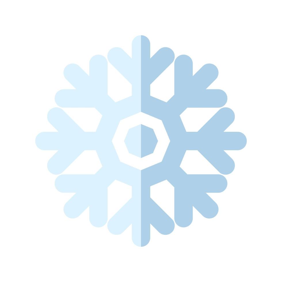 icône de flocon de neige. style plat. symbole traditionnel de noël et d'hiver pour la conception et la décoration de logo, impression, autocollant, emblème, carte de voeux et d'invitation vecteur