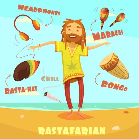 Illustration de personnage rasta vecteur