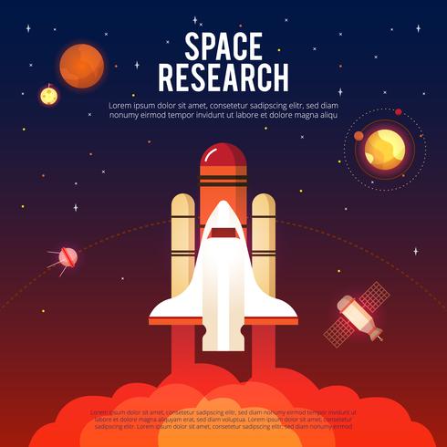 Bannière plate de recherche et d&#39;exploration spatiales vecteur