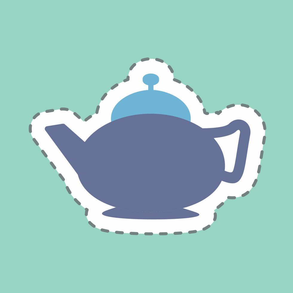 thé arabe autocollant - coupe de ligne - illustration simple vecteur