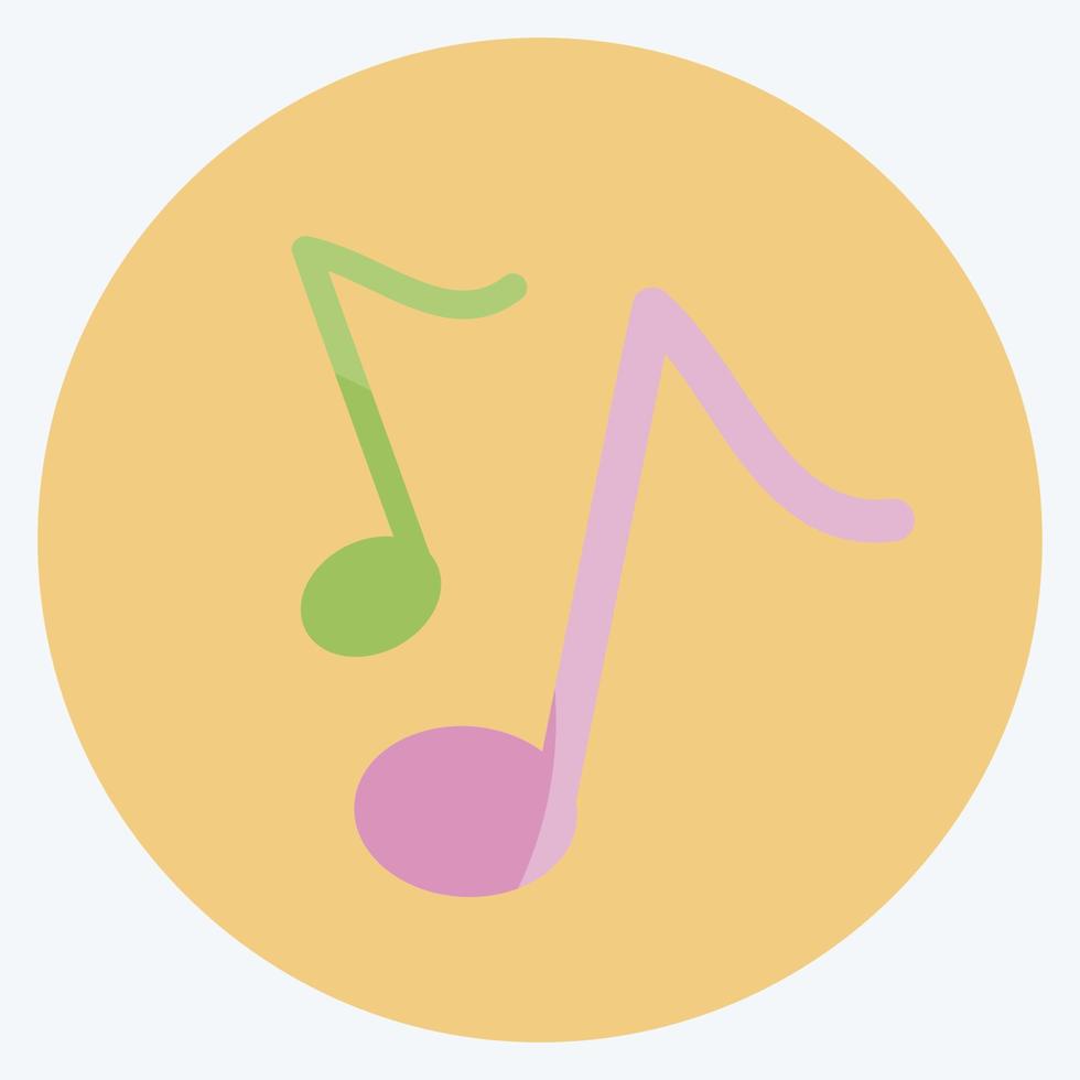 icône note de musique i - style plat - illustration simple, bonne pour les impressions, les annonces, etc. vecteur