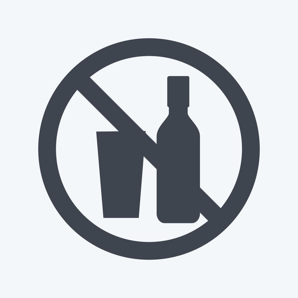 icône pas de boissons - style glyphe - illustration simple vecteur