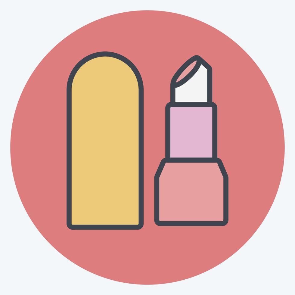 rouge à lèvres icône - style compagnon de couleur - illustration simple, bon pour les impressions, les annonces, etc. vecteur