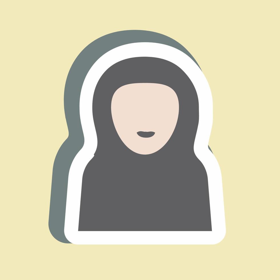 autocollant femme islamique - illustration simple vecteur