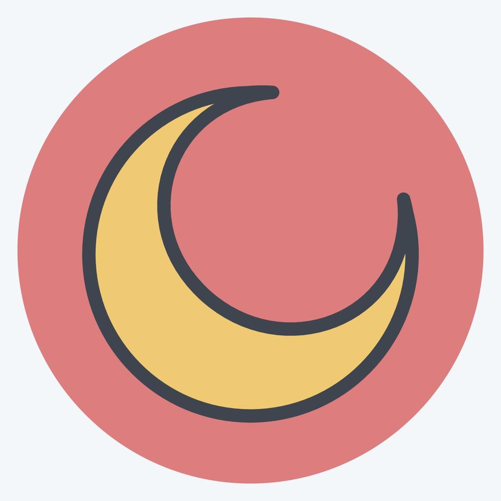icône nouvelle lune - style compagnon de couleur - illustration simple vecteur