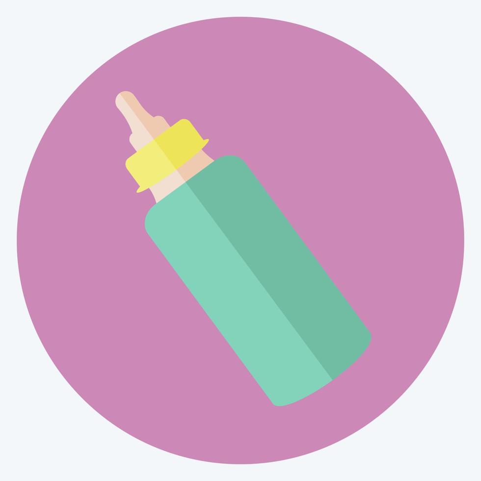 bouteille de lait icône 1 - style plat - illustration simple vecteur