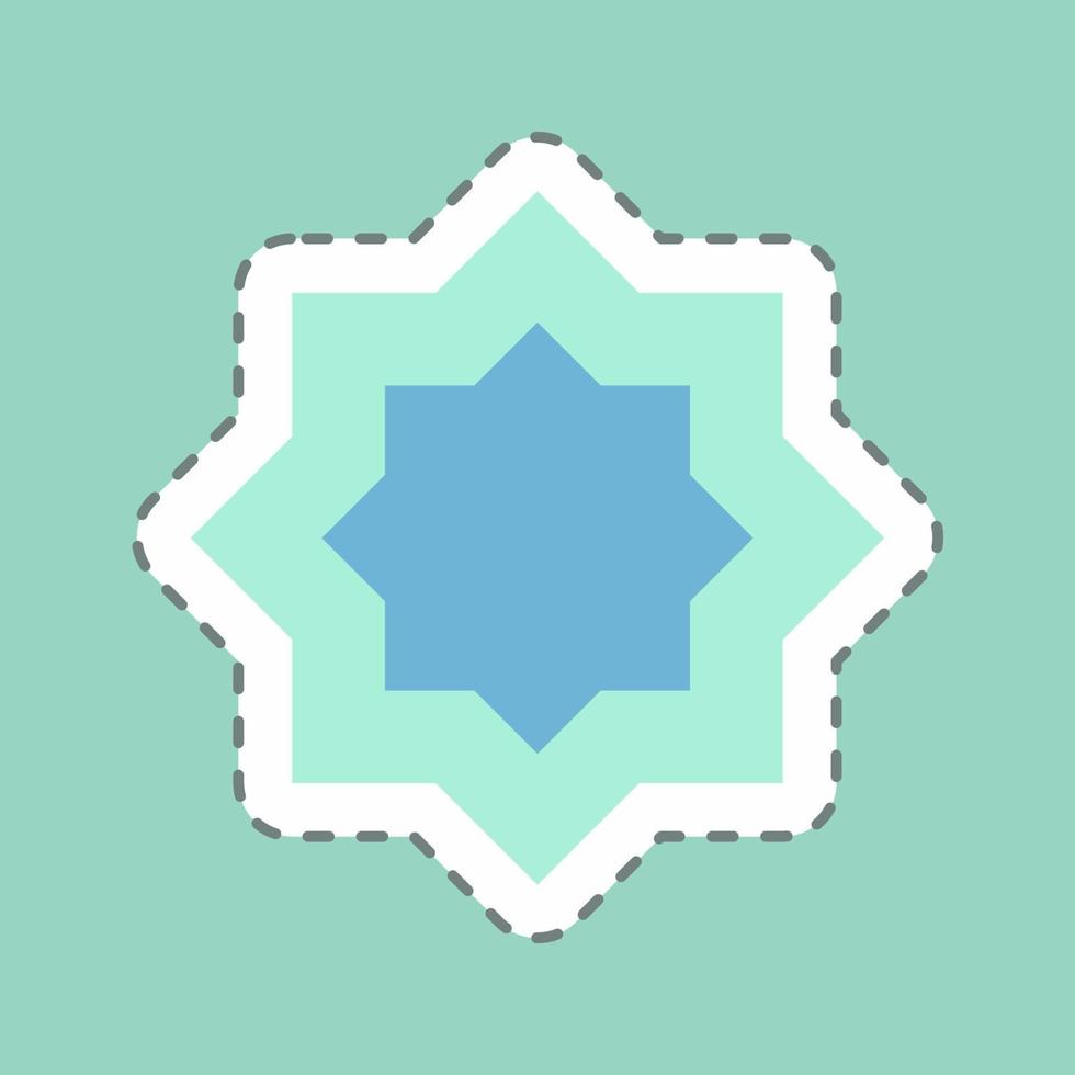 autocollant étoile islamique - coupe de ligne - illustration simple vecteur