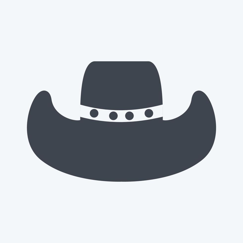 chapeau de cowboy icône - style glyphe - illustration simple, bon pour les impressions, les annonces, etc. vecteur